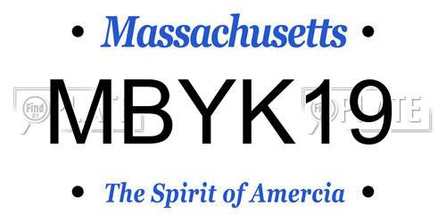MBYK19 Massachusetts License Plate