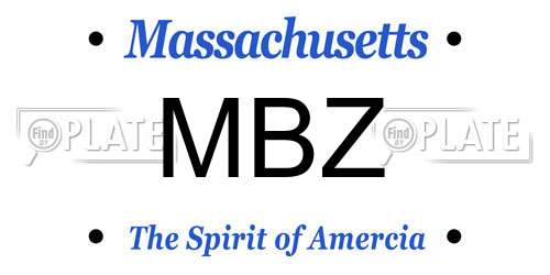 MBZ Massachusetts License Plate