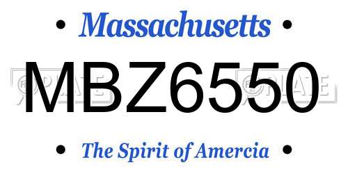MBZ6550 Massachusetts License Plate