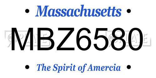 MBZ6580 Massachusetts License Plate