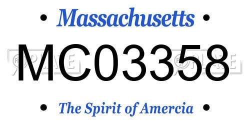 MC03358 Massachusetts License Plate