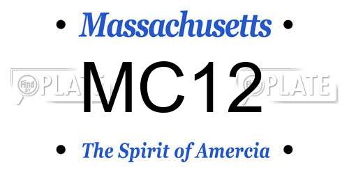 MC12 Massachusetts License Plate