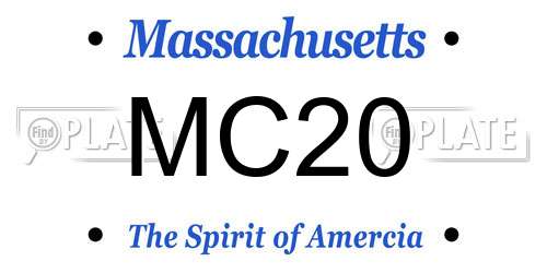 MC20 Massachusetts License Plate