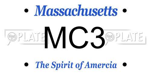 MC3 Massachusetts License Plate