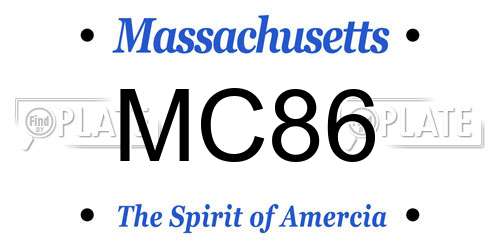 MC86 Massachusetts License Plate