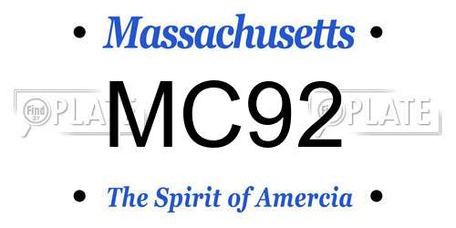 MC92 Massachusetts License Plate