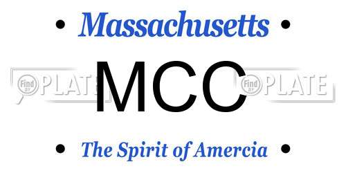 MCC Massachusetts License Plate
