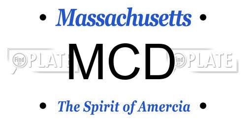 MCD Massachusetts License Plate