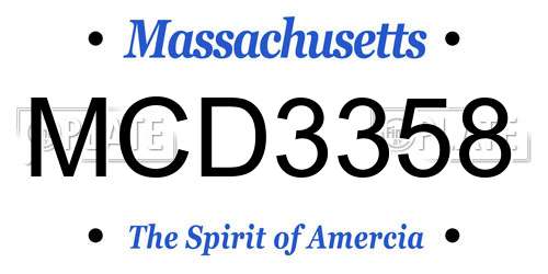 MCD3358 Massachusetts License Plate