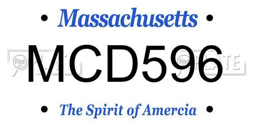 MCD596 Massachusetts License Plate