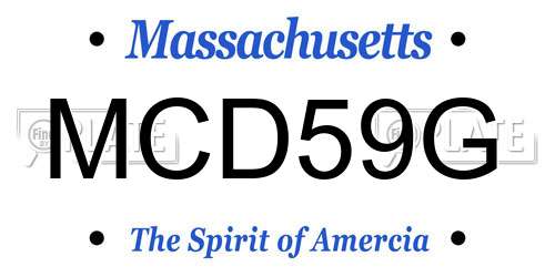 MCD59G Massachusetts License Plate