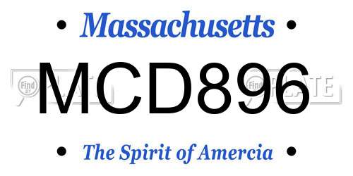 MCD896 Massachusetts License Plate