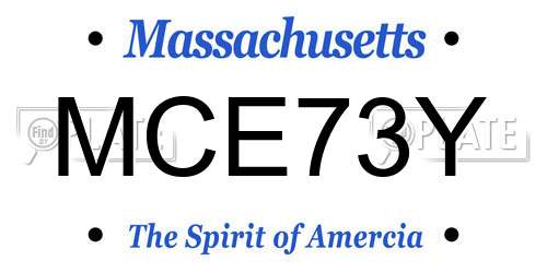 MCE73Y Massachusetts License Plate