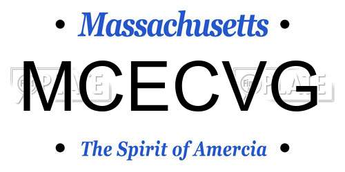 MCECVG Massachusetts License Plate