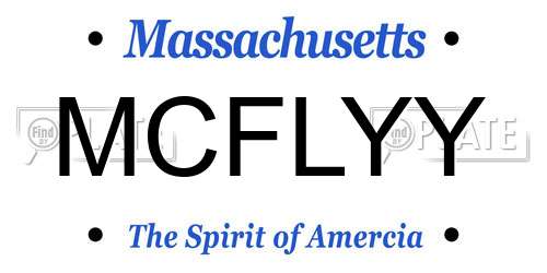 MCFLYY Massachusetts License Plate