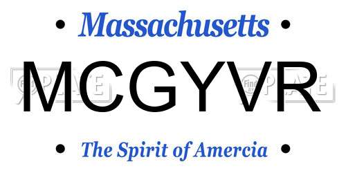MCGYVR Massachusetts License Plate