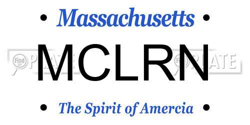 MCLRN Massachusetts License Plate