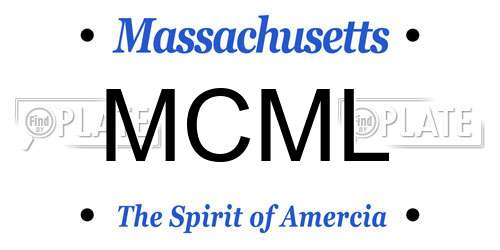 MCML Massachusetts License Plate