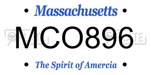 MCO896 Massachusetts License Plate