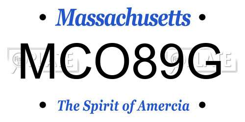 MCO89G Massachusetts License Plate