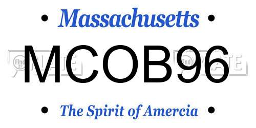 MCOB96 Massachusetts License Plate