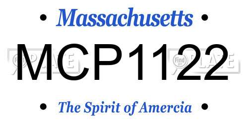 MCP1122 Massachusetts License Plate