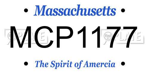 MCP1177 Massachusetts License Plate