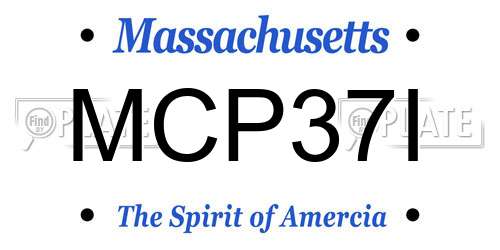 MCP37I Massachusetts License Plate
