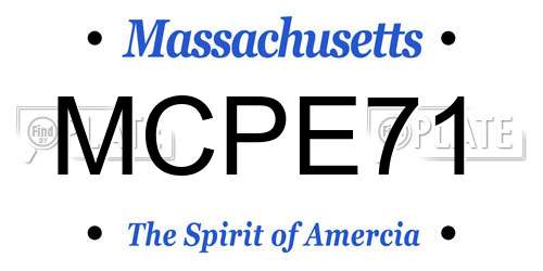 MCPE71 Massachusetts License Plate