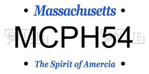 MCPH54 Massachusetts License Plate
