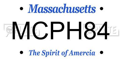 MCPH84 Massachusetts License Plate