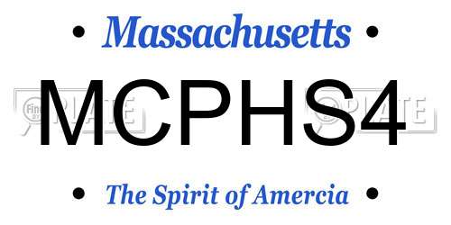 MCPHS4 Massachusetts License Plate