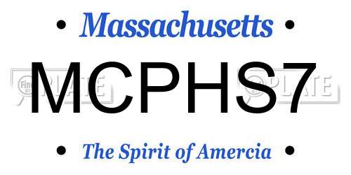 MCPHS7 Massachusetts License Plate