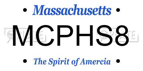 MCPHS8 Massachusetts License Plate