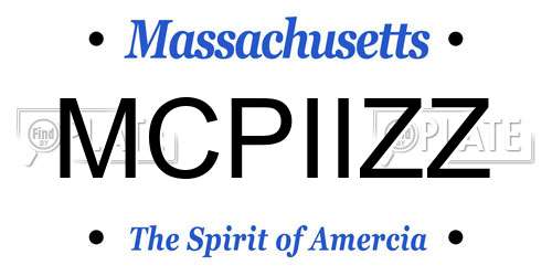 MCPIIZZ Massachusetts License Plate