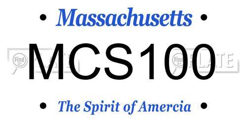MCS100 Massachusetts License Plate