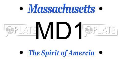 MD1 Massachusetts License Plate