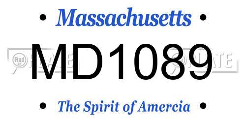 MD1089 Massachusetts License Plate