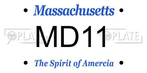 MD11 Massachusetts License Plate