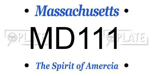 MD111 Massachusetts License Plate