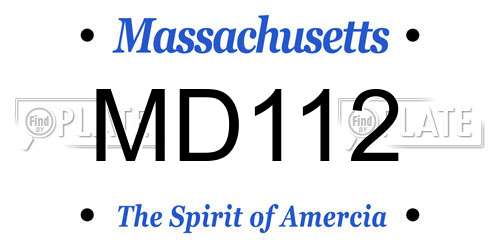 MD112 Massachusetts License Plate
