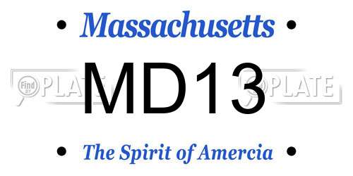 MD13 Massachusetts License Plate