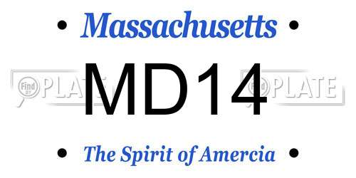 MD14 Massachusetts License Plate