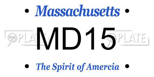 MD15 Massachusetts License Plate