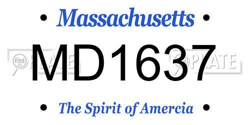 MD1637 Massachusetts License Plate