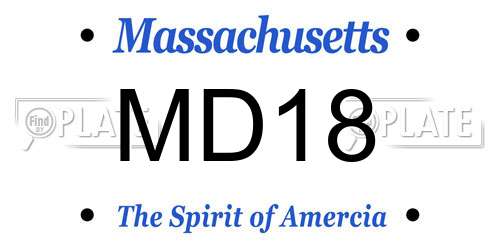 MD18 Massachusetts License Plate