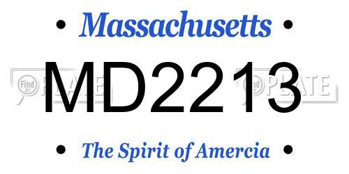MD2213 Massachusetts License Plate