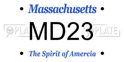 MD23 Massachusetts License Plate