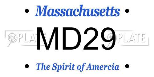 MD29 Massachusetts License Plate