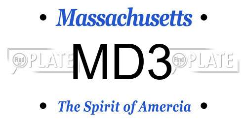 MD3 Massachusetts License Plate